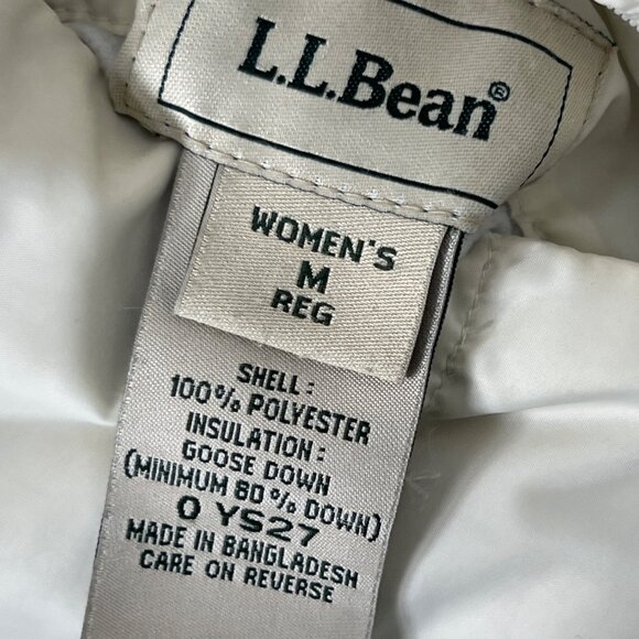 L.L. BEAN Women's Reversible Down Jacket Ivory and Black Sz M EUC - Picture 5 of 5